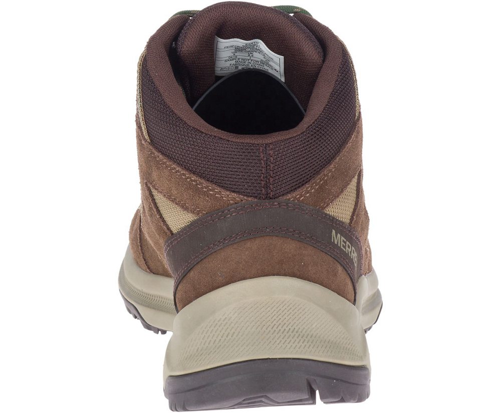 Merrell Hiking Boots Brown - Erie Mid Waterproof - Mens 10KGMOBQS